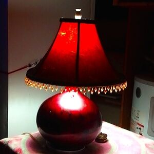 Ceramic lamp with shade